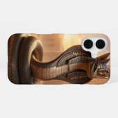 Coque iPhone 16 Wadjet – déesse cobra égyptienne. (Verso Horizontal)