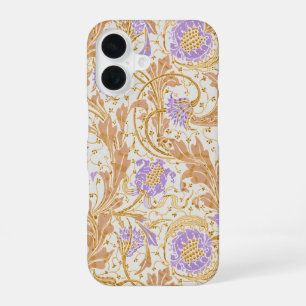 Coque iPhone 16 Walter Crane Arts and Crafts Art floral pourpre