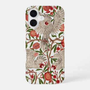 Coque iPhone 16 Walter Crane Cacatoès à tête blanche Grenade rouge