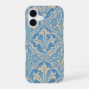 Coque iPhone 16 Walter Crane Vintage Art de Graines et Fleurs Bleu