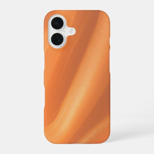 Coque iPhone 16 Warm Flowing Orange Abstract Marble Phone Case (Verso)
