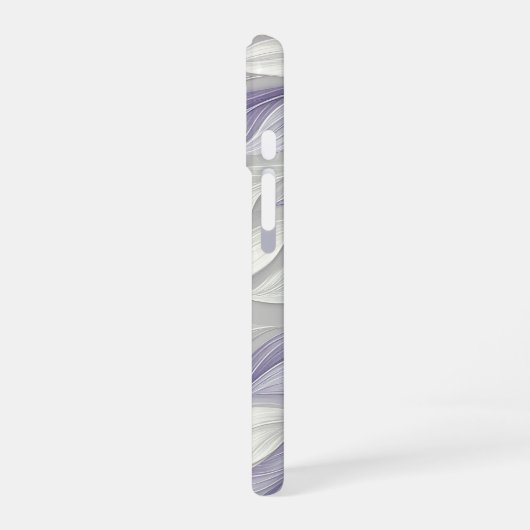 Coque iPhone 16 White Purple Leaf Elegant Pattern (Côté gauche)