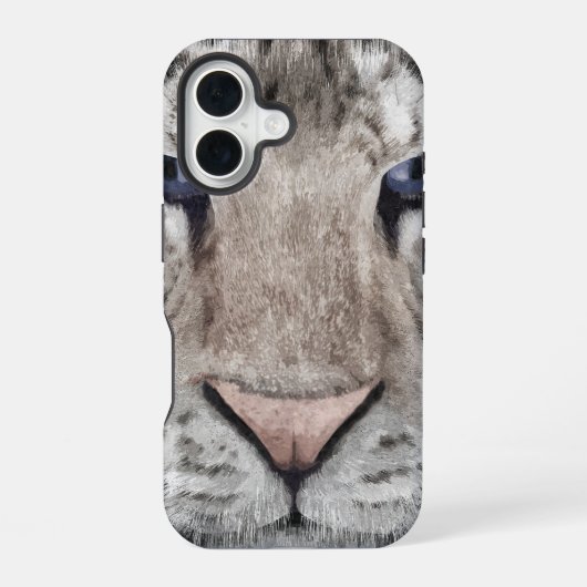 Coque iPhone 16 White Tiger Head (Verso)