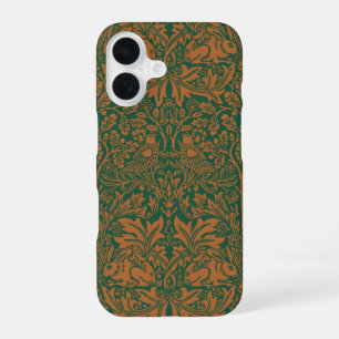 Coque iPhone 16 William Morris Frère Lapin Ambre Noir Motif