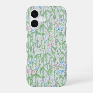 Coque iPhone 16 William Morris Pois de Senteur Art Floral Pastel