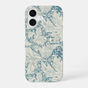 Coque iPhone 16 William Morris Wallflower damas bleu floral