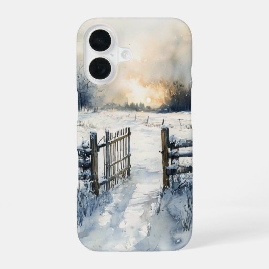 Coque iPhone 16 Winter Gate at Sunrise (Verso)