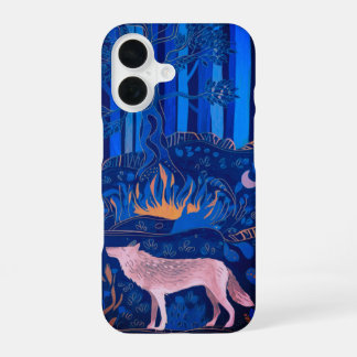 Coque iPhone 16 Wolf dans une forêt mystique