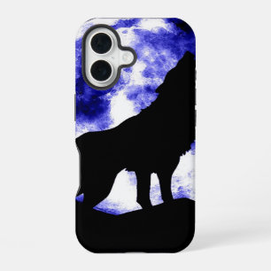 Coque iPhone 16 Wolf Howling à Moon