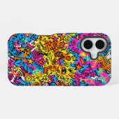 Coque iPhone 16 Y2K Cyber Doodle Collage Pattern iPhone 16 case (Verso Horizontal)