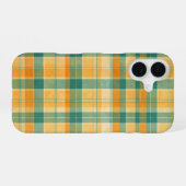 Coque iPhone 16 Yellow and Green Tartan Plaid Pattern (Verso Horizontal)