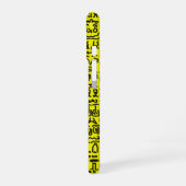 Coque iPhone 16 Yellow Doodle Pattern Phone Case – Abstract Black (Côté gauche)
