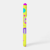 Coque iPhone 16 Yellow Neon Memphis Geometric 80s Design (Côté droit)