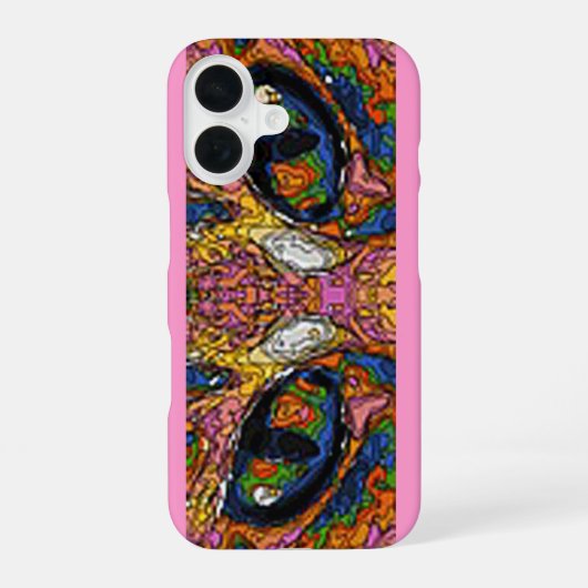 Coque iPhone 16 Yeux de chat psychédélique super (Verso)