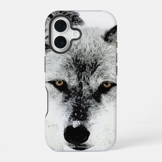 Coque iPhone 16 Yeux de loup (Verso)
