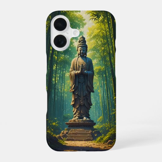 Coque iPhone 16 Zen dans la forêt de bambou (Verso)