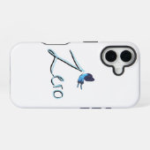 Coque iPhone 16 ZERO Papillon Bleu Noir et Bleu Dégradé iPhone (Verso Horizontal)