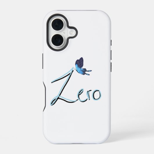 Coque iPhone 16 ZERO Papillon Bleu Noir et Bleu Dégradé iPhone (Verso)