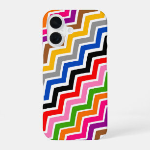 Coque iPhone 16 Zigzag Chevron multicolore Conception Motif