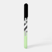 Coque iPhone 16 Zigzag Gris, Chevron Gris, Menthe, Votre Nom (Côté droit)