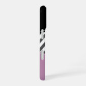 Coque iPhone 16 Zigzag gris, Chevron gris, Violet, Votre Nom (Côté droit)