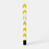 Coque iPhone 16 Zigzag Jaune, Chevron Jaune, Votre Nom (Côté gauche)