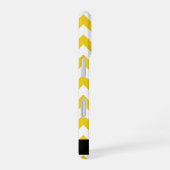 Coque iPhone 16 Zigzag Jaune, Chevron Jaune, Votre Nom (Côté droit)