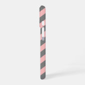 Coque iPhone 16 Zigzag rose et gris (Côté gauche)