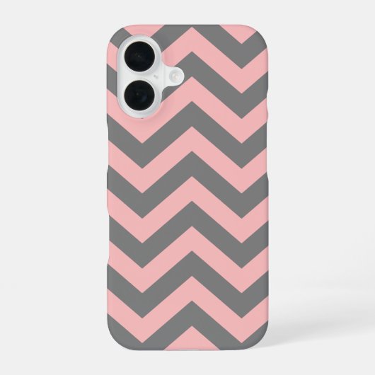 Coque iPhone 16 Zigzag rose et gris (Verso)