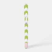 Coque iPhone 16 Zigzag Vert, Chevron Vert, Votre Nom (Côté gauche)