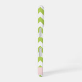 Coque iPhone 16 Zigzag Vert, Chevron Vert, Votre Nom (Côté droit)