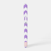 Coque iPhone 16 Zigzag Violet, Chevron Violet, Votre Nom (Côté gauche)