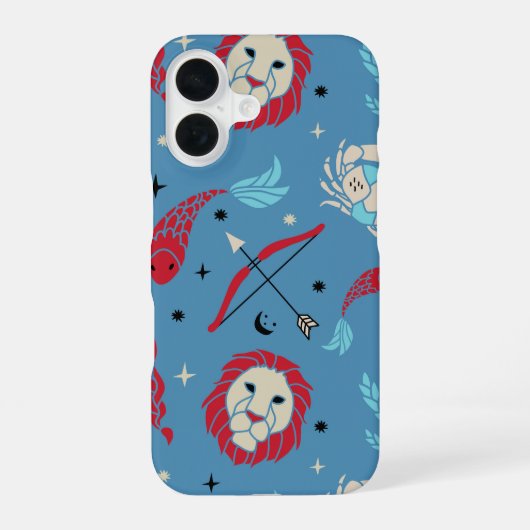 Coque iPhone 16 Zodiaque Bleu Gras (Verso)