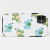 Coque iPhone 5 Blue and Green Elephants (Dos (Horizontal))