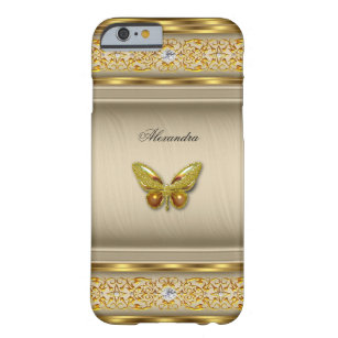 Coque iPhone 6 Barely There Diamant beige 3 de papillon de caramel exotique