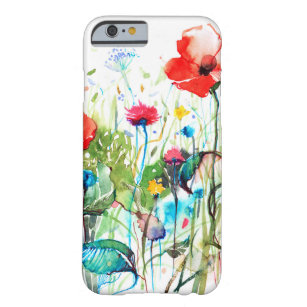 Coque iPhone 6 Barely There Fleurs de printemps colorées et aquarelles du coqu