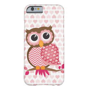 Coque iPhone 6 Barely There Hibou avec des coeurs