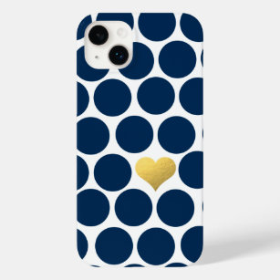 Coques Pour iPhone iPhone de coeur de feuille d'or de point de polka