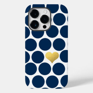 Coques Pour iPhone iPhone de coeur de feuille d'or de point de polka