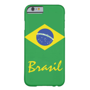 Coque iPhone 6 Barely There Le drapeau du Brésil avec un texte indigène