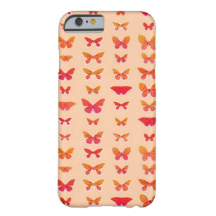 Coque iPhone 6 Barely There Papillons, orange, corail, arrière - plan orange