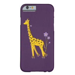 Coque iPhone 6 Barely There Purple Giraffe Funny Patinage