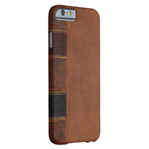 Coque iPhone 6 Barely There Rétro livre antique, brun attaché de cuir de faux
