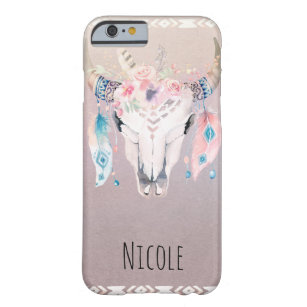 Coque iPhone 6 Barely There Russe Glam Boho Floral Vache Crâne Pays Ouest