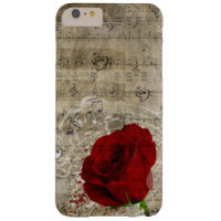 Belle rose rouge notes piano tourbillonné