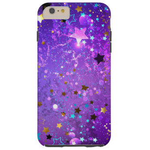 Coque iPhone 6 Plus Tough Arrière - plan de feuille violet avec étoiles