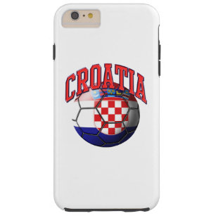Coque iPhone 6 Plus Tough Drapeau de ballon de football de la Croatie