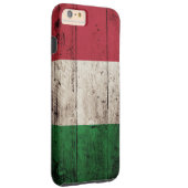 Coque iPhone 6 Plus Tough Drapeau de l'Italie sur le vieux grain en bois (Dos/Droite)