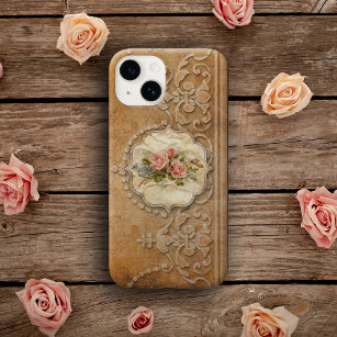Coque iPhone 6 Plus Tough Vintage Embossé Gold Scrollwork et Roses