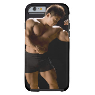Coque iPhone 6 Tough Culturiste masculin fléchissant des muscles, vue